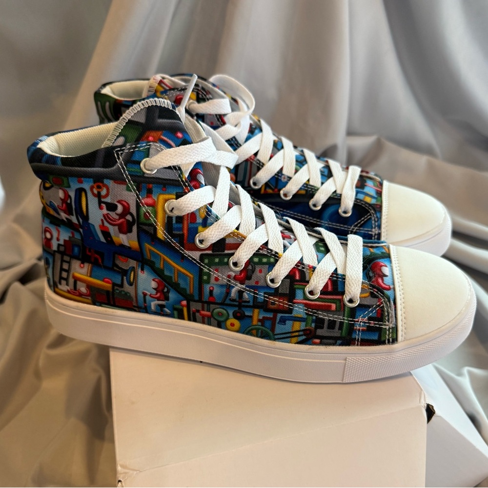 Melvin McGee Submarine Sandwich Artwork Colorful High-Top Graphic Sneakers!